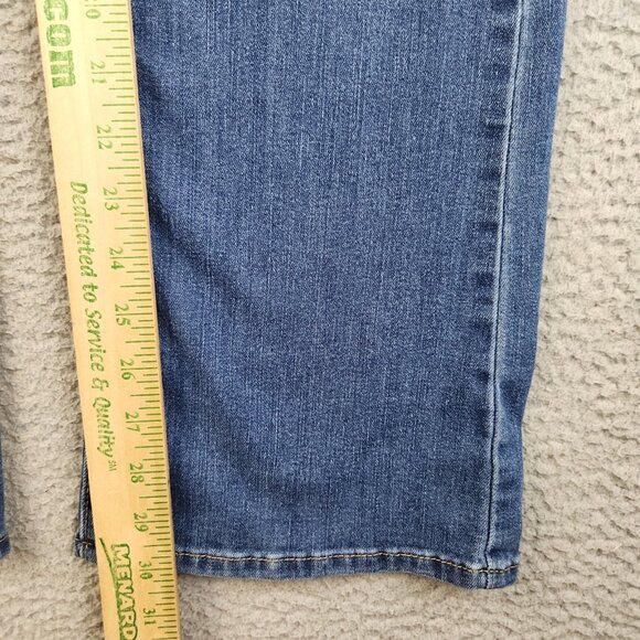 Levi's Classic Bootcut Womens Jeans Size 14 Blue Dark Wash Mid Rise Good Stretch - Picture 7 of 11